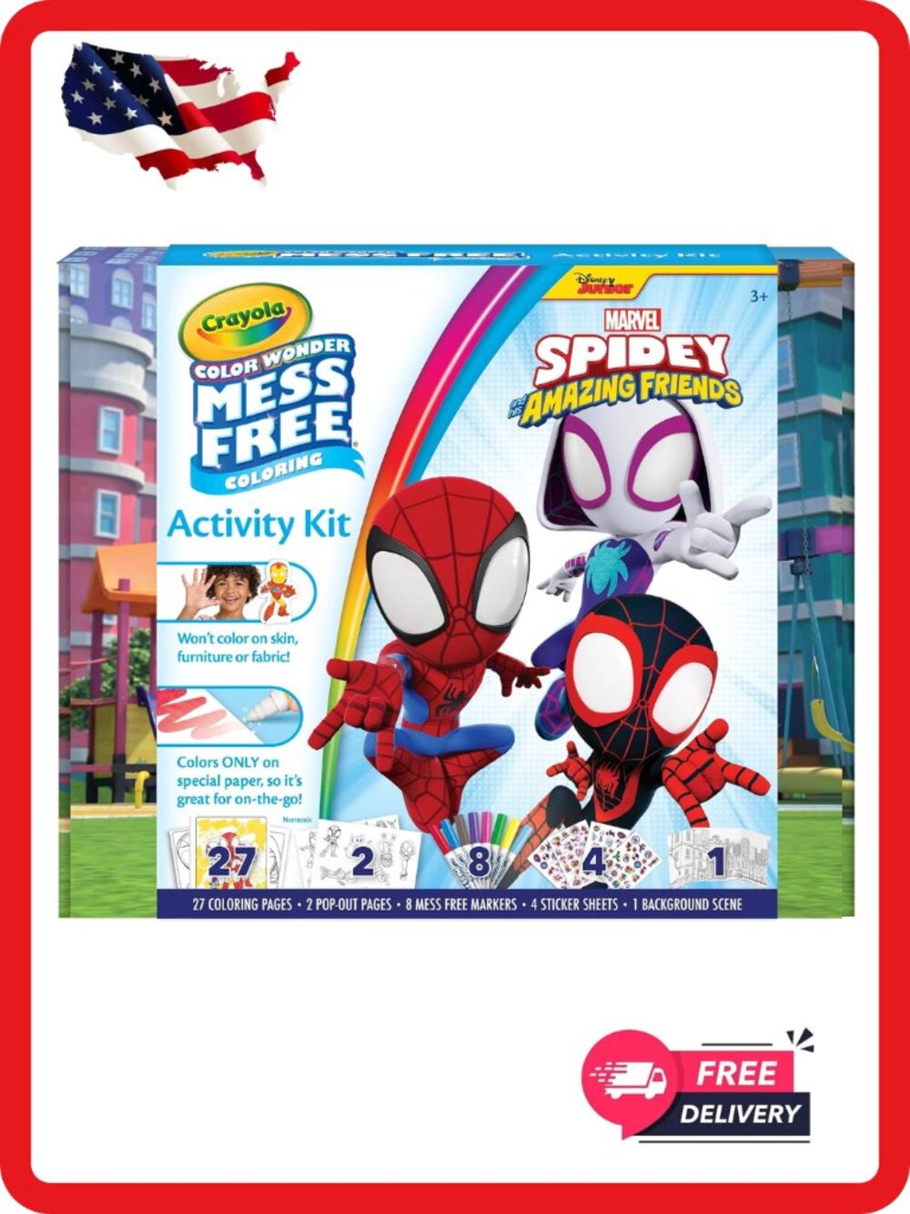 Crayola Color Wonder Spidey & His Amazing Friends Mess Free Coloring Set Kids